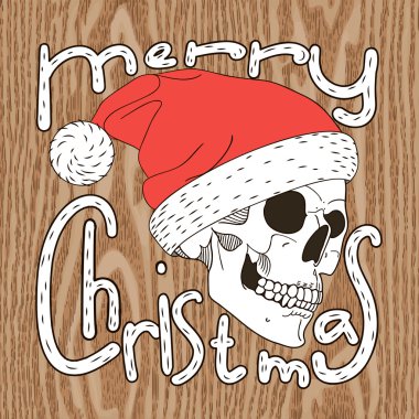 Christmas illüstrasyon kafatası Santa