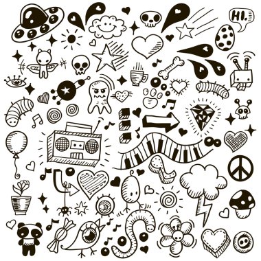Set of hand drawing icons clipart