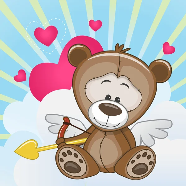 Ours en peluche Cupidon — Image vectorielle