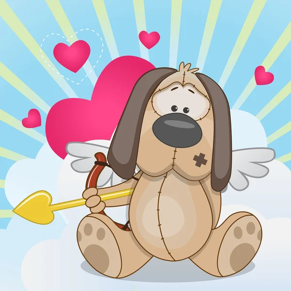 Cupid Dog — Stock Vector