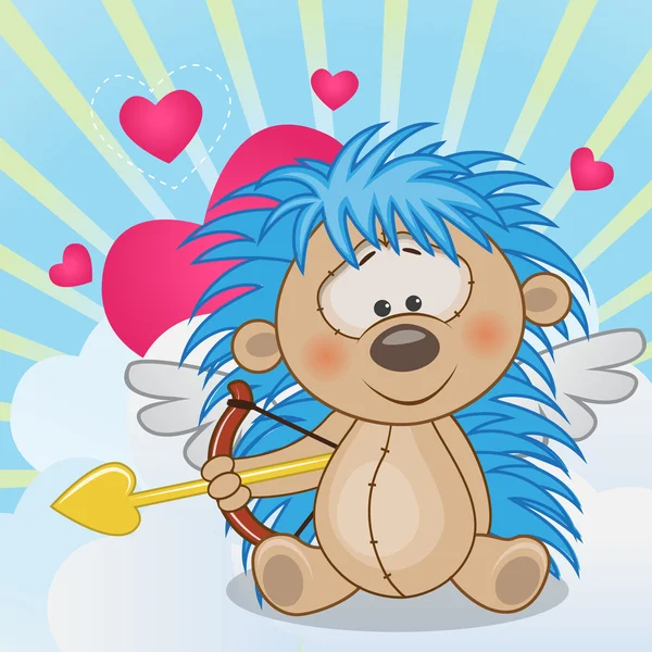 Cupid Hedgehog — Stock Vector