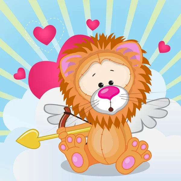 Cupid Lion — Stock Vector