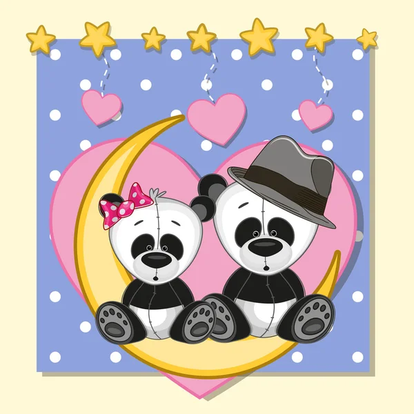 Liefhebbers van Panda 's — Stockvector