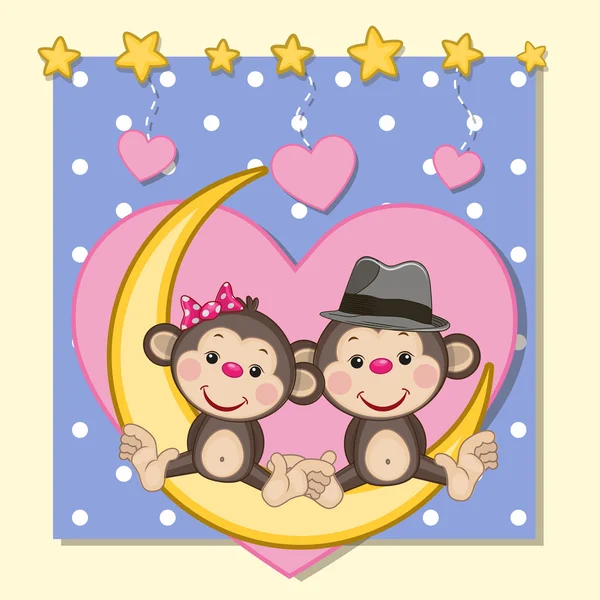 Liefhebbers Monkeys — Stockvector