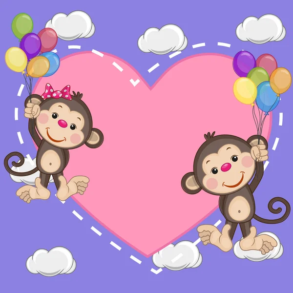 Liefhebbers Monkeys — Stockvector