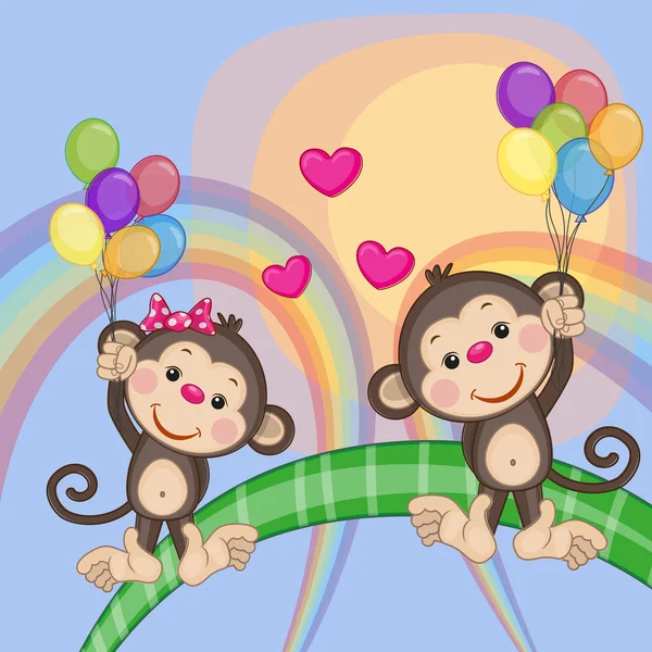 Liefhebbers Monkeys — Stockvector