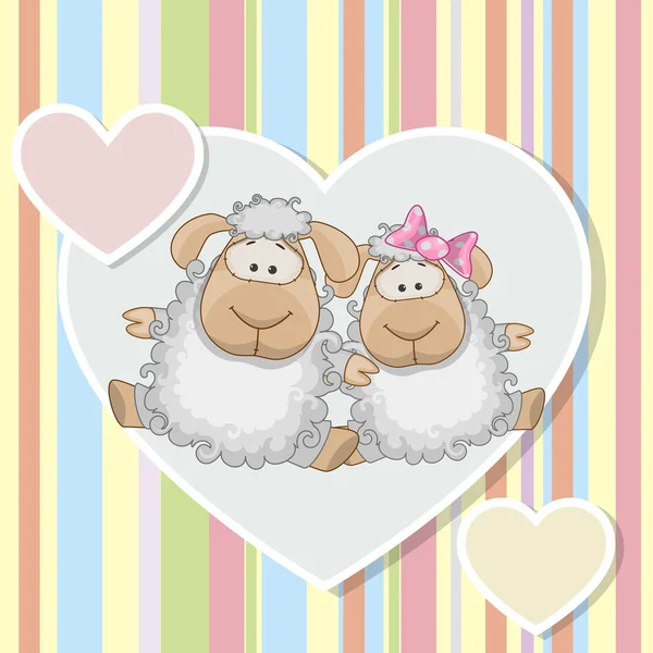 Deux moutons — Image vectorielle