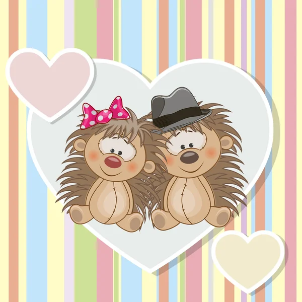 Two Hedgehogs — Stock Vector