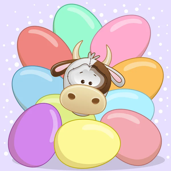 Cow with eggs — Stock Vector