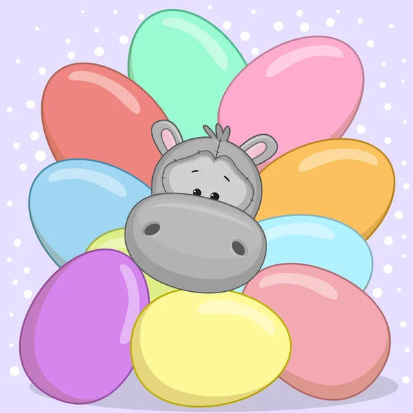 Hippo with eggs — Stock Vector