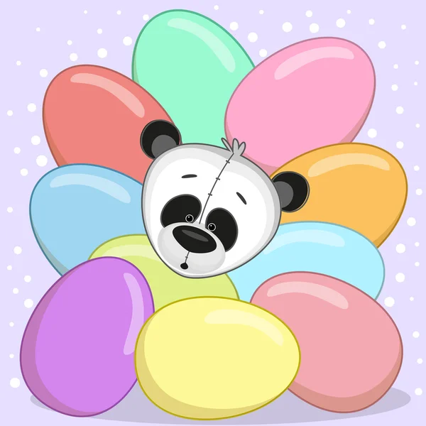 Panda aux œufs — Image vectorielle