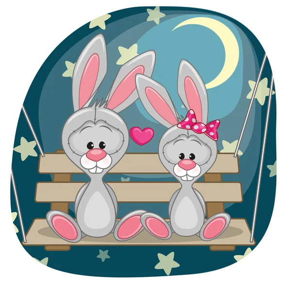 Lovers Rabbits — Stock Vector
