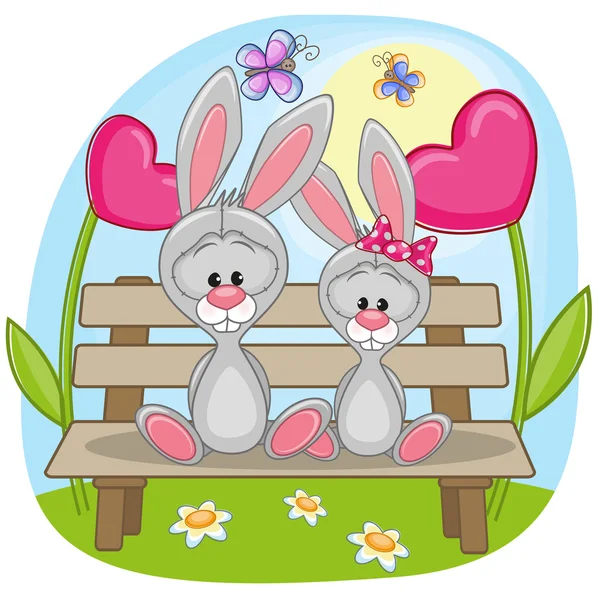 Lovers Rabbits — Stock Vector