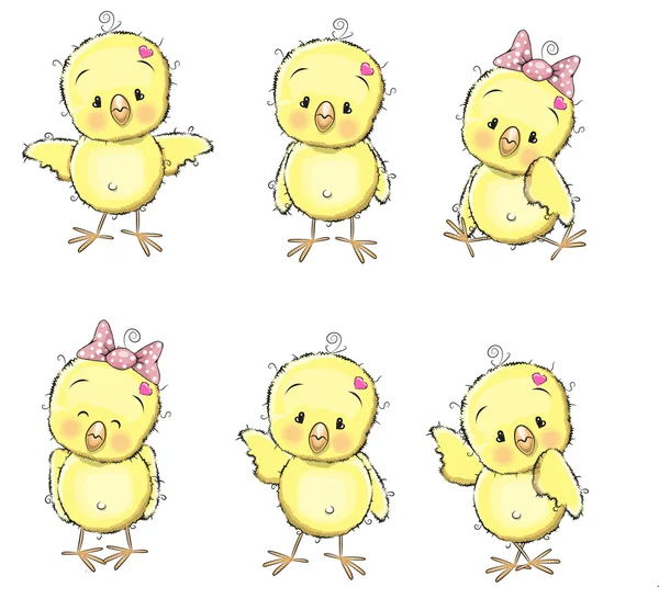六只小鸡 — 图库矢量图片