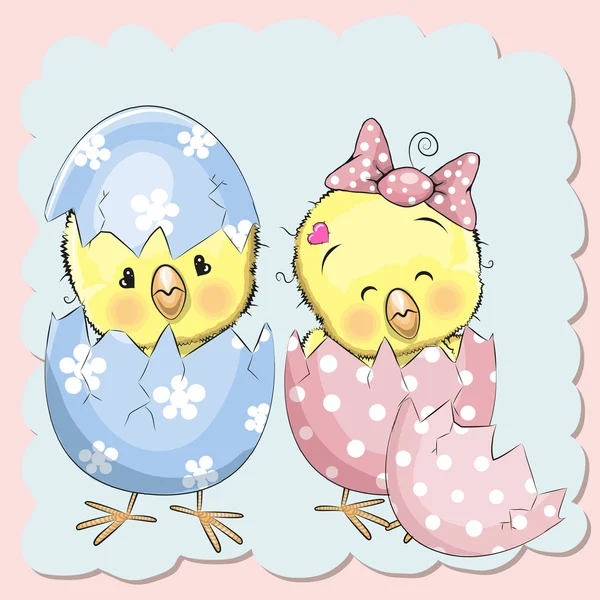 Two hatched chick — Stock Vector
