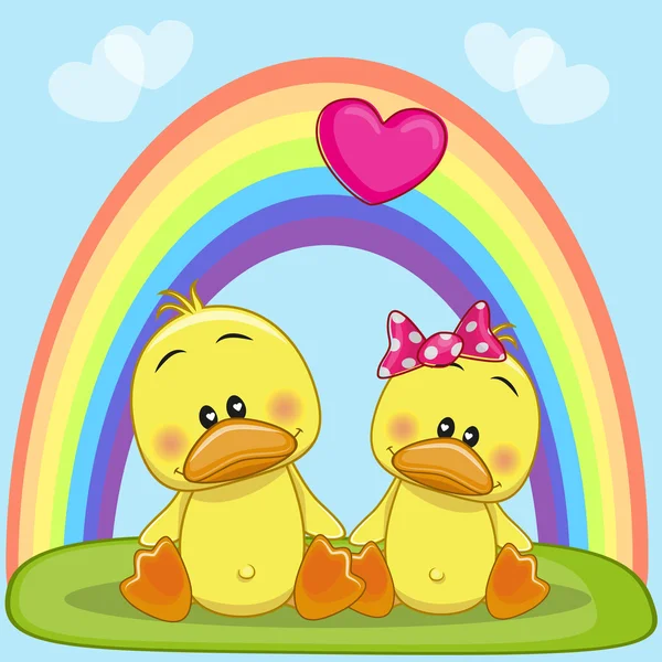 Lovers Ducks — Stock Vector