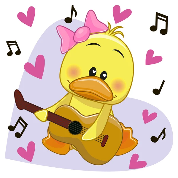 Duck with guitar — Stock Vector