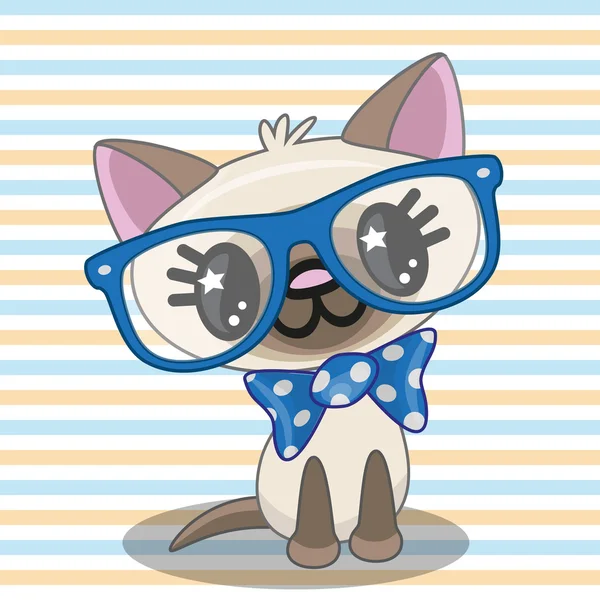 Gato Hipster — Vetor de Stock