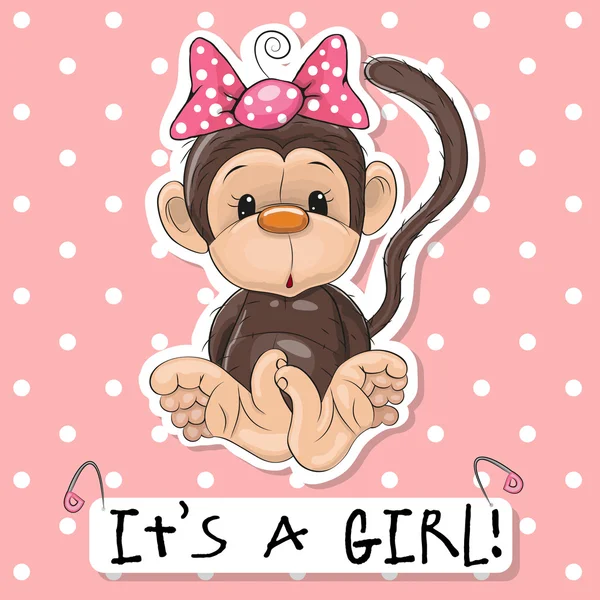 Μαϊμού κορίτσι — Διανυσματικό Αρχείο