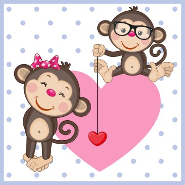 Two Monkeys clipart
