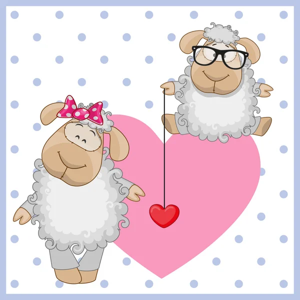 Due pecore — Vettoriale Stock