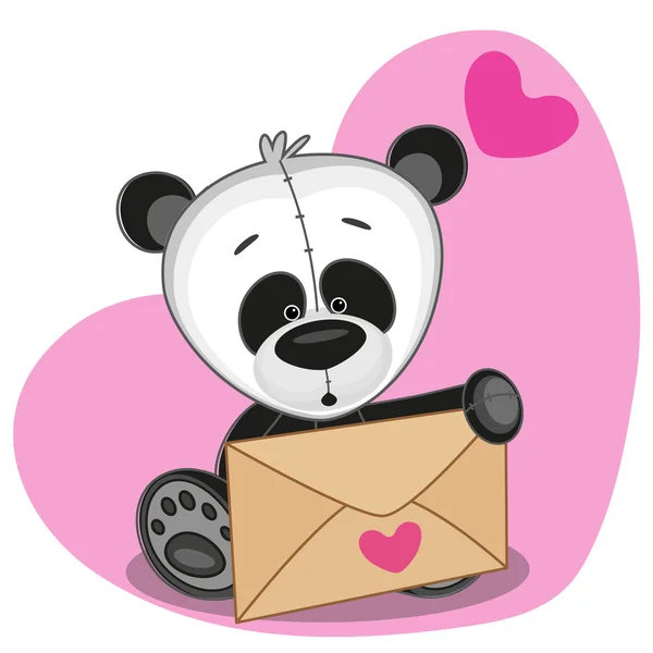 Panda avec enveloppe — Image vectorielle