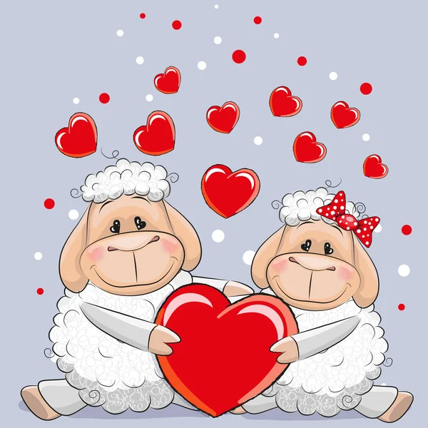 Lovers Sheep — Stock Vector