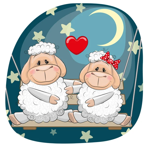 Lovers Sheep — Stock Vector