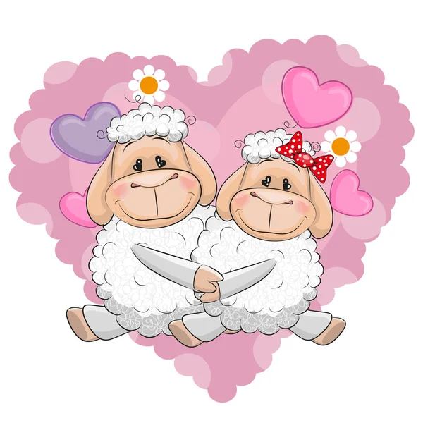 Deux moutons — Image vectorielle
