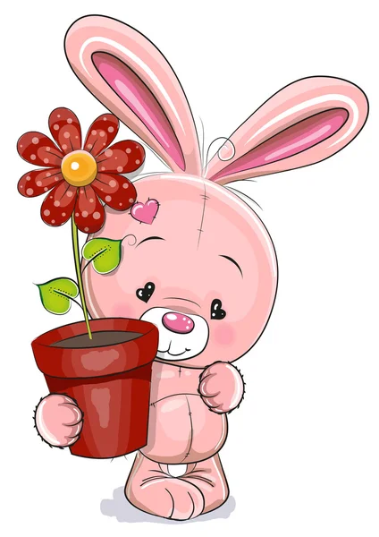 Rabbit with flower — Stock Vector