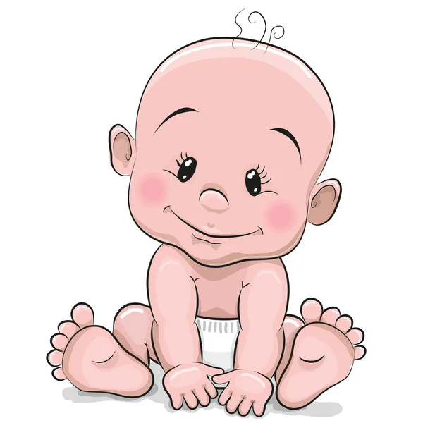Bonito desenho animado bebê menino — Vetor de Stock