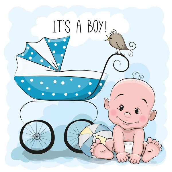 Cute cartoon baby boy — Stock Vector