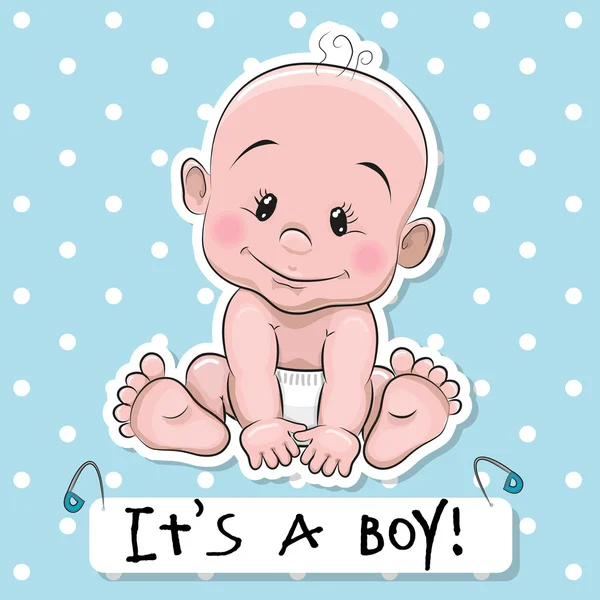 Cute cartoon baby boy — Stock Vector