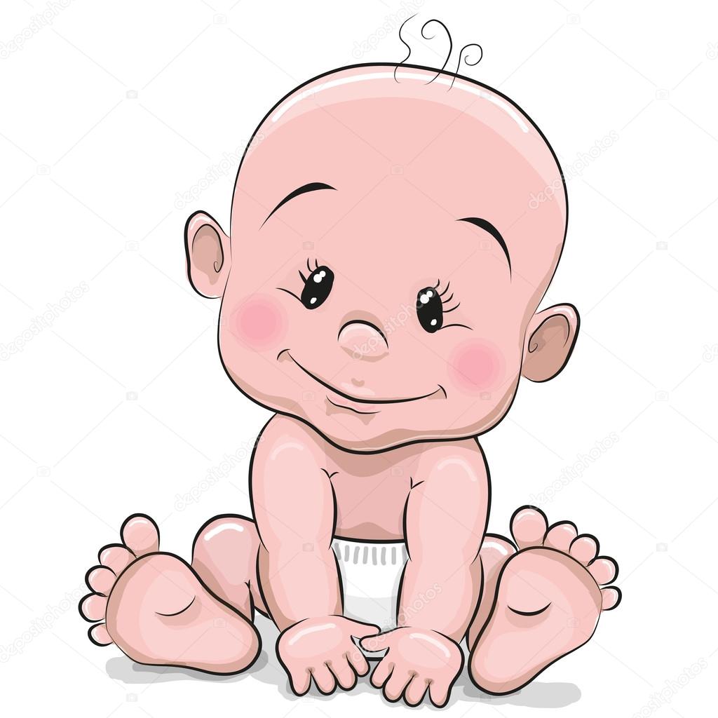 Cute cartoon baby boy