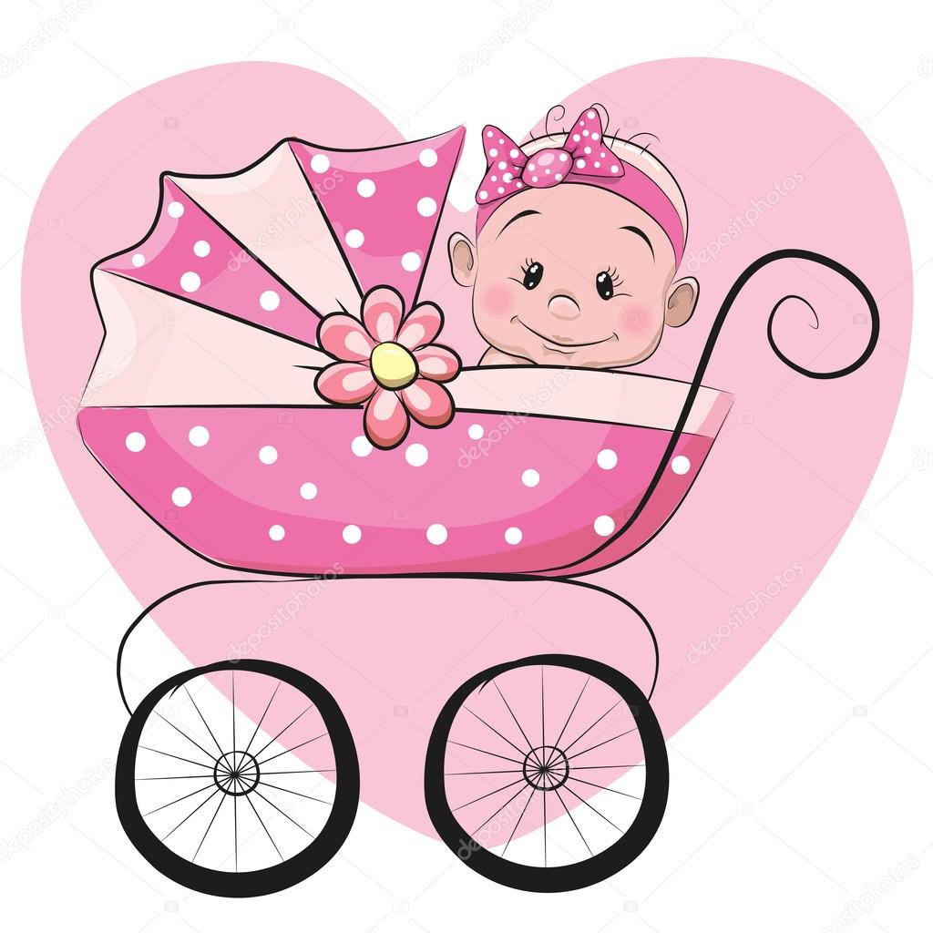 stock illustration cute cartoon baby girl