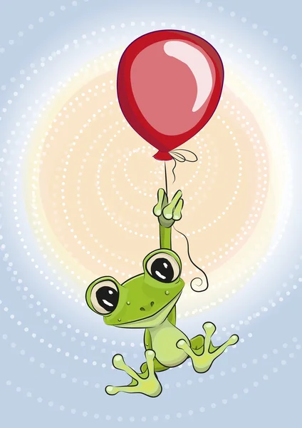 Grenouille avec ballon — Image vectorielle