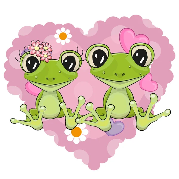 Deux grenouilles — Image vectorielle
