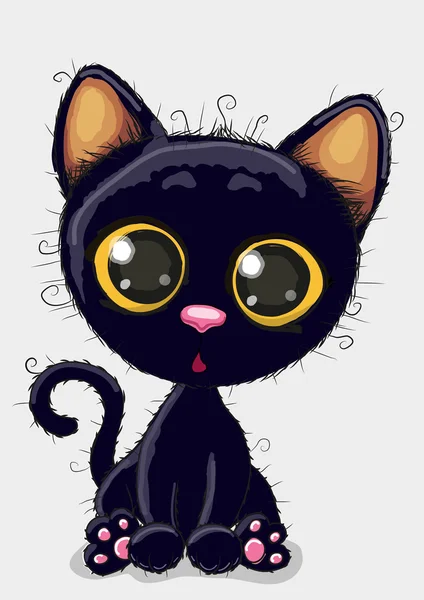 Chaton noir mignon — Image vectorielle