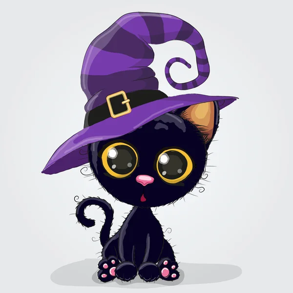 Carino gattino nero — Vettoriale Stock