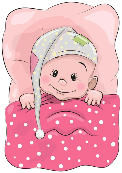 Sleeping Baby in a hood — Stock Vector