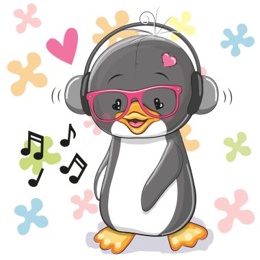 Kulaklık olan penguen