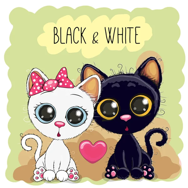 Two Cute Cats — Stock Vector