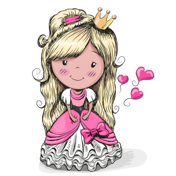 Desenhos animados Pretty Princess — Vetor de Stock