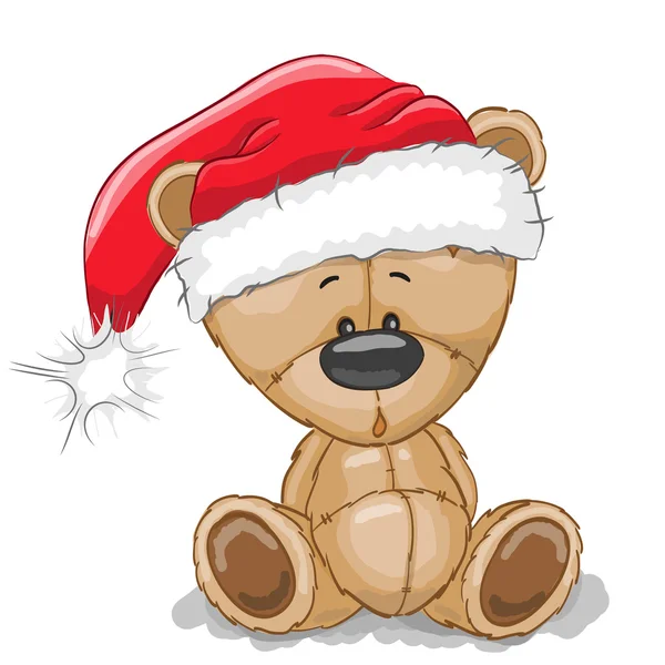 Bear in a Santa hat — Stock Vector