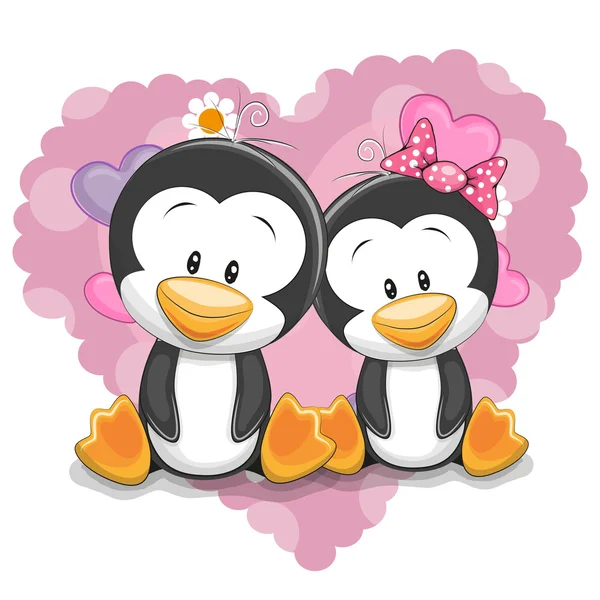 Dois pinguins bonitos — Vetor de Stock