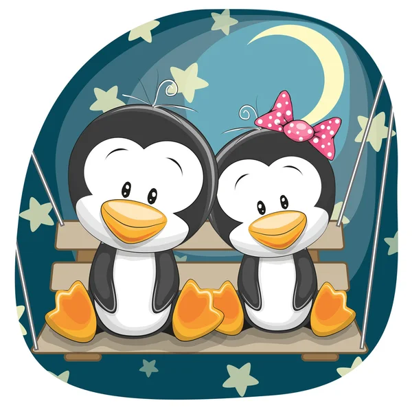 Bonito amantes pinguins — Vetor de Stock