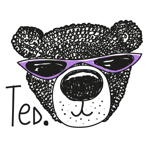 Δροσερό αρκούδα εικονογράφηση — Διανυσματικό Αρχείο