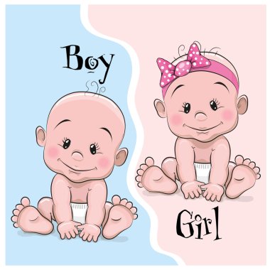 Baby boy and girl