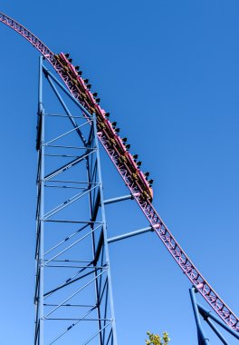 Bir Rollercoaster bir Amerikan Tema Parkı'nda