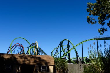 Bir Rollercoaster bir Amerikan Tema Parkı'nda